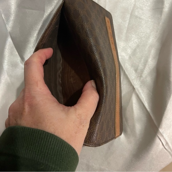 CELINE Vintage Kisslock Macadam logo coated canvas embossed long wallet - Picture 12 of 12